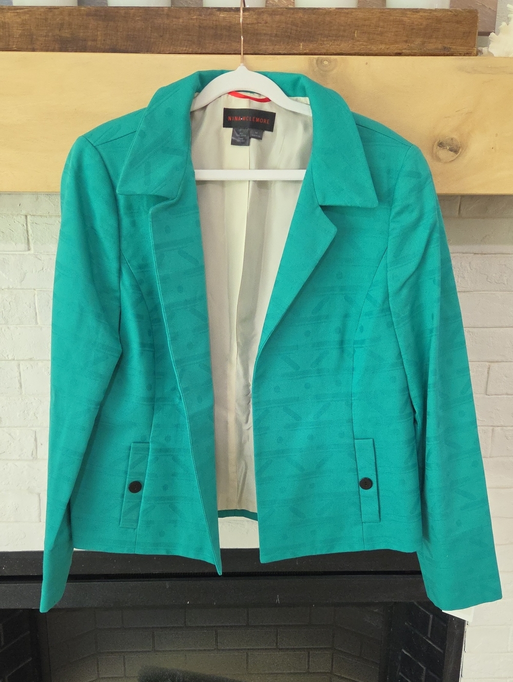 Nineteenth Amendment Teal Open-Front Blazer